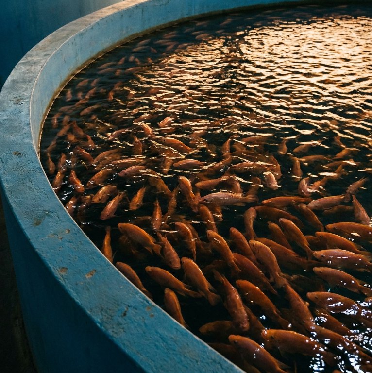 Tanque de acuaponía con tilapias — Congreso Internacional de Acuaponía 2026